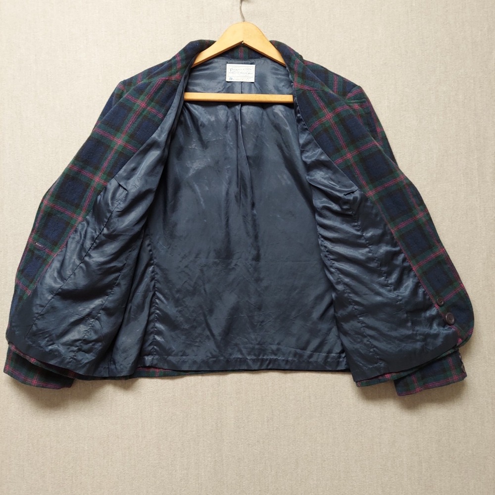 Vintage Pendleton Wool Blazer Womens M Plaid Tartan Preppy Dark Academia USA - Picture 6 of 16